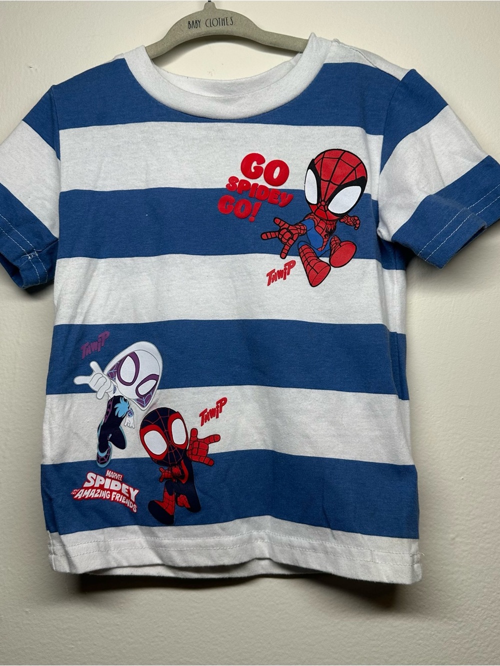 Marvel Spidey and His Amazing Friends Kids T-Shirt 2T Striped Graphic Tee